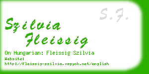 szilvia fleissig business card